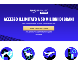 Amamzon Music Unlimited - 30 giorni di prova gratuita